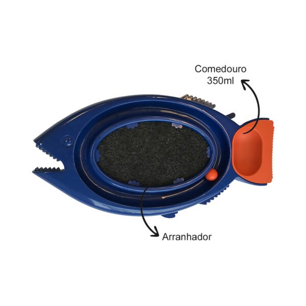 Brinquedo Arranhador DuraPets Durafish 3 em 1 Azul para Gatos - Imagem 3